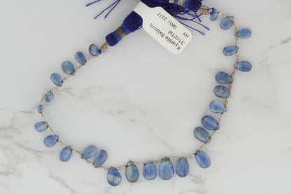 Blue Kyanite 8x6mm Faceted Pear Shaped Briolettes