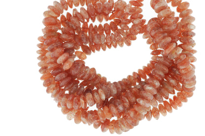 Brown Sunstone 6mm German Cut Smooth Rondelles