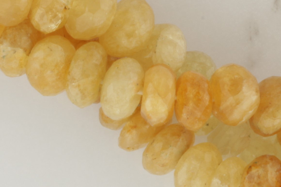 Ombre Yellow Heliodor 8mm Faceted Rondelles