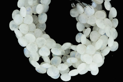 Blue Rainbow Moonstone 11mm Faceted Heart Shaped Briolettes