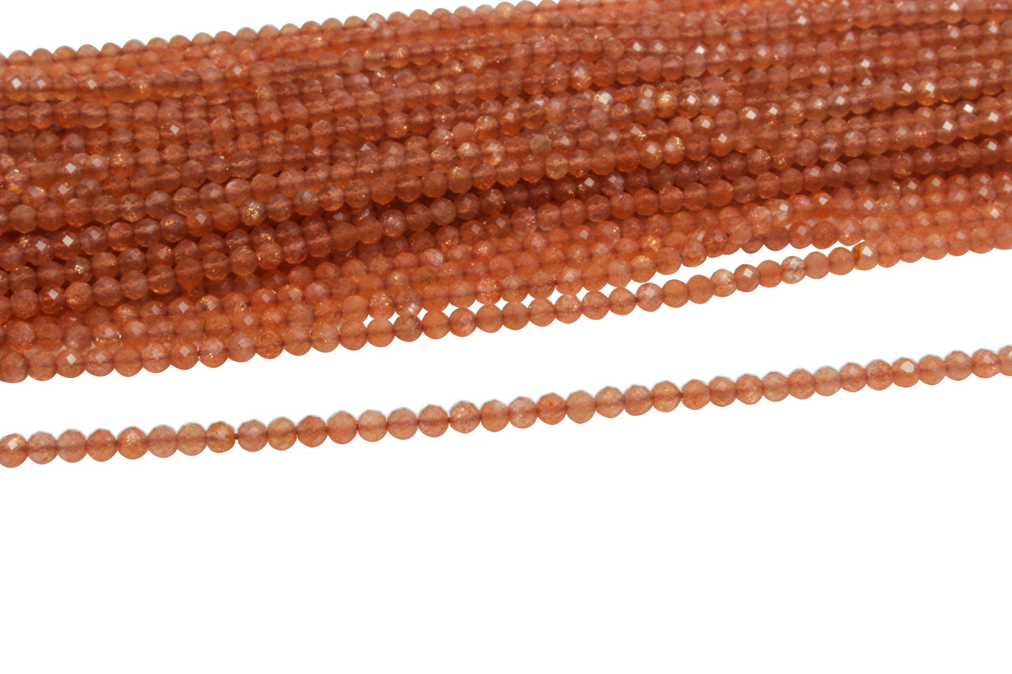 Sunstone 2.5mm Faceted Rounds