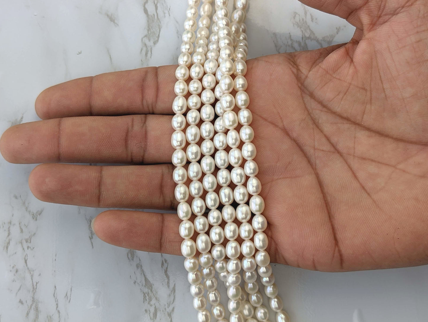 White Freshwater Pearl 6mm Rice