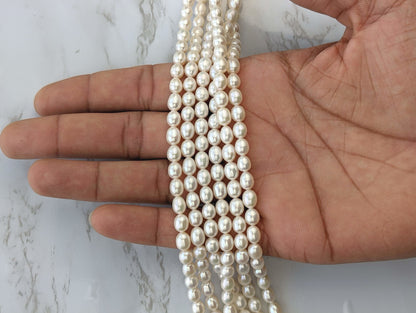 White Freshwater Pearl 6mm Rice