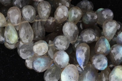 Blue Labradorite 12x7mm Faceted Teardrop Briolettes