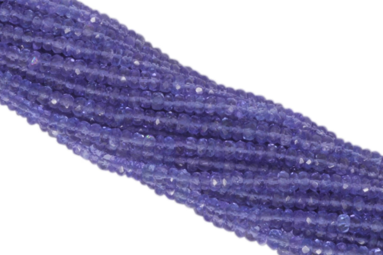 AAA Tanzanite 3mm Faceted Rondelles