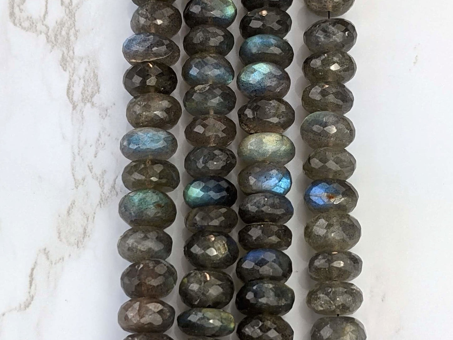 Blue Labradorite 10mm Faceted Rondelles