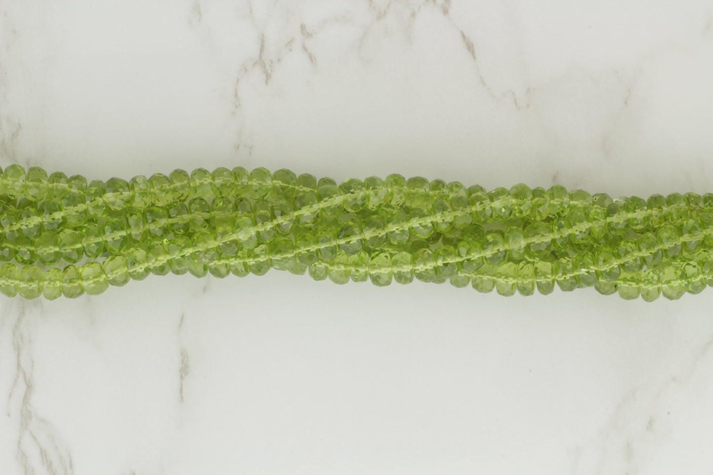 Green Peridot 5.5mm Faceted Rondelles