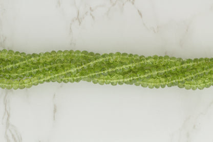 Green Peridot 5.5mm Faceted Rondelles