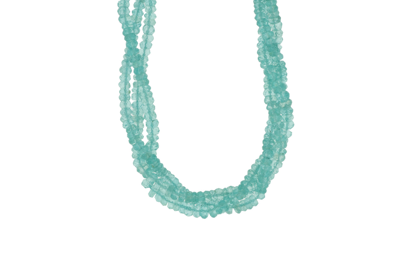 Sea Blue Apatite 4mm Faceted Rondelles