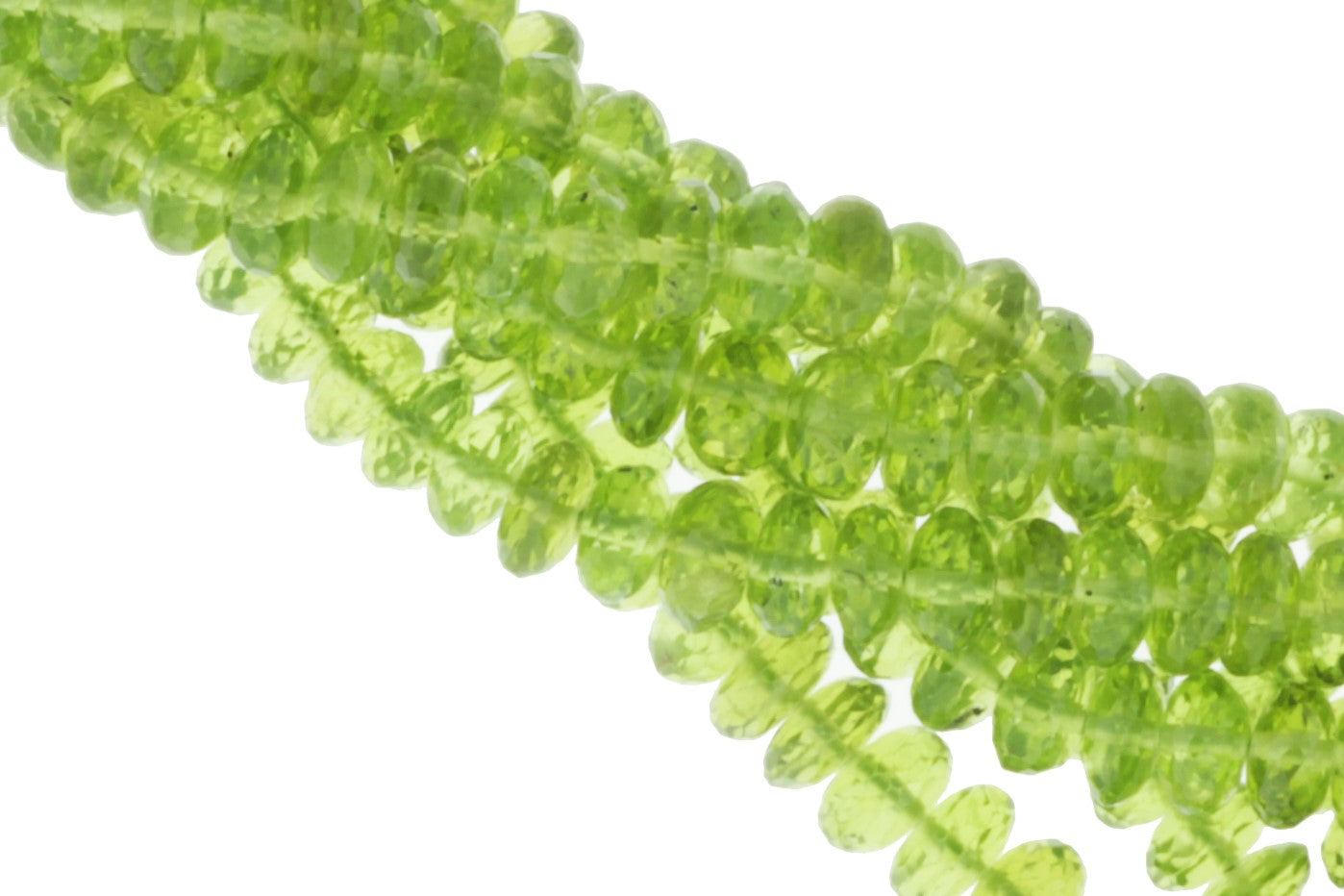 Green Peridot 6.5mm Faceted Rondelles