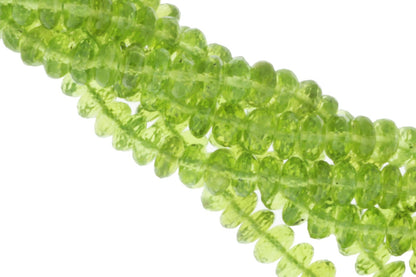 Green Peridot 6.5mm Faceted Rondelles