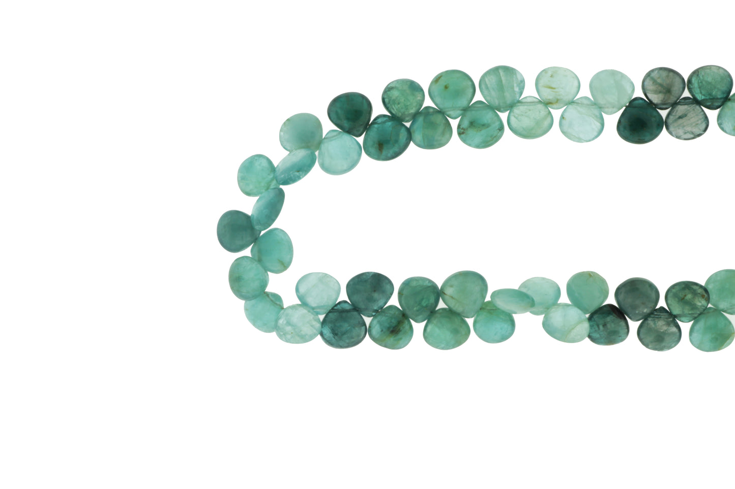 Ombre Blue Grandiderite 6mm Smooth Heart Shaped Briolettes