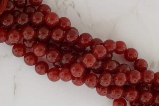 Burnt Orange Carnelian 10mm Smooth Rounds