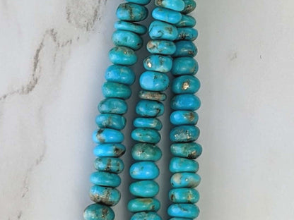 Natural Light Blue Turquoise 5mm Smooth Rondelles