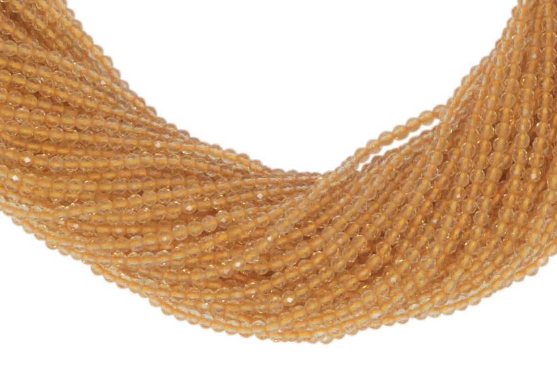 Dark Yellow Citrine 2.5mm Faceted Rounds