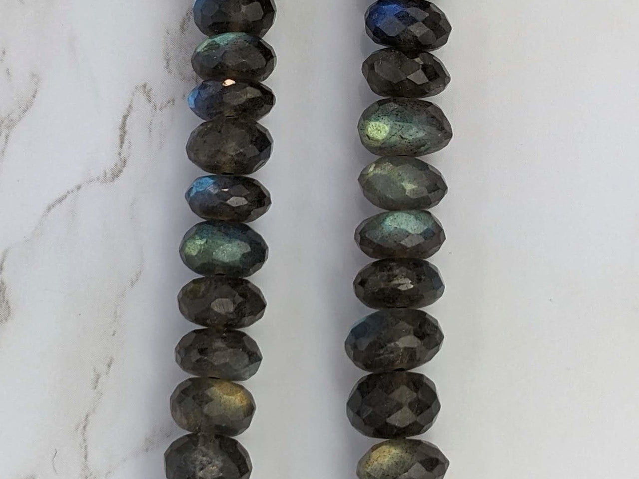 Natural Blue Labradorite 10mm Faceted Rondelles