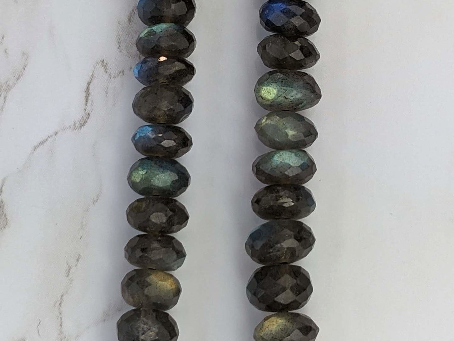 Natural Blue Labradorite 10mm Faceted Rondelles