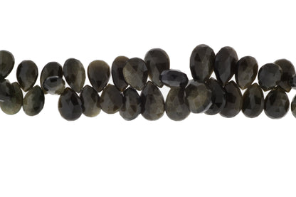 Cat's Eye Feldspar 15x9mm Faceted Pear Shaped Briolettes