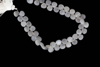 Gray Moonstone 7mm Faceted Heart Shaped Briolettes