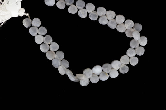 Gray Moonstone 7mm Faceted Heart Shaped Briolettes