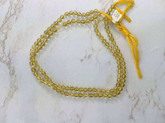 Yellow Lemon Quartz 5mm Faceted Rounds