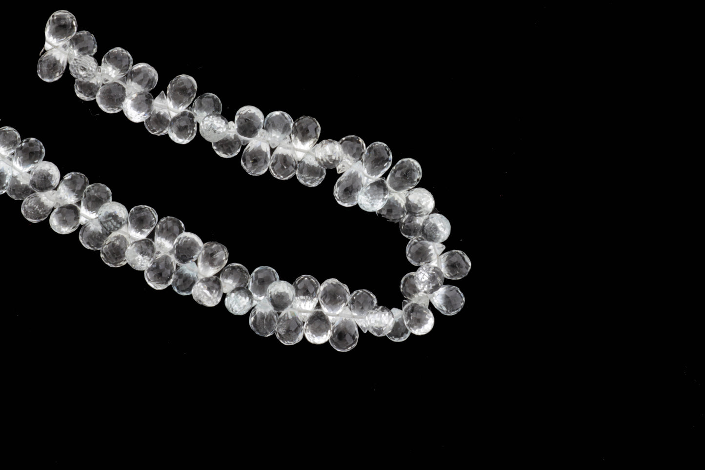 White Topaz 7x5mm Faceted Teardrop Briolettes