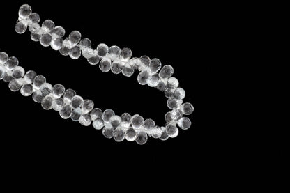 White Topaz 7x5mm Faceted Teardrop Briolettes
