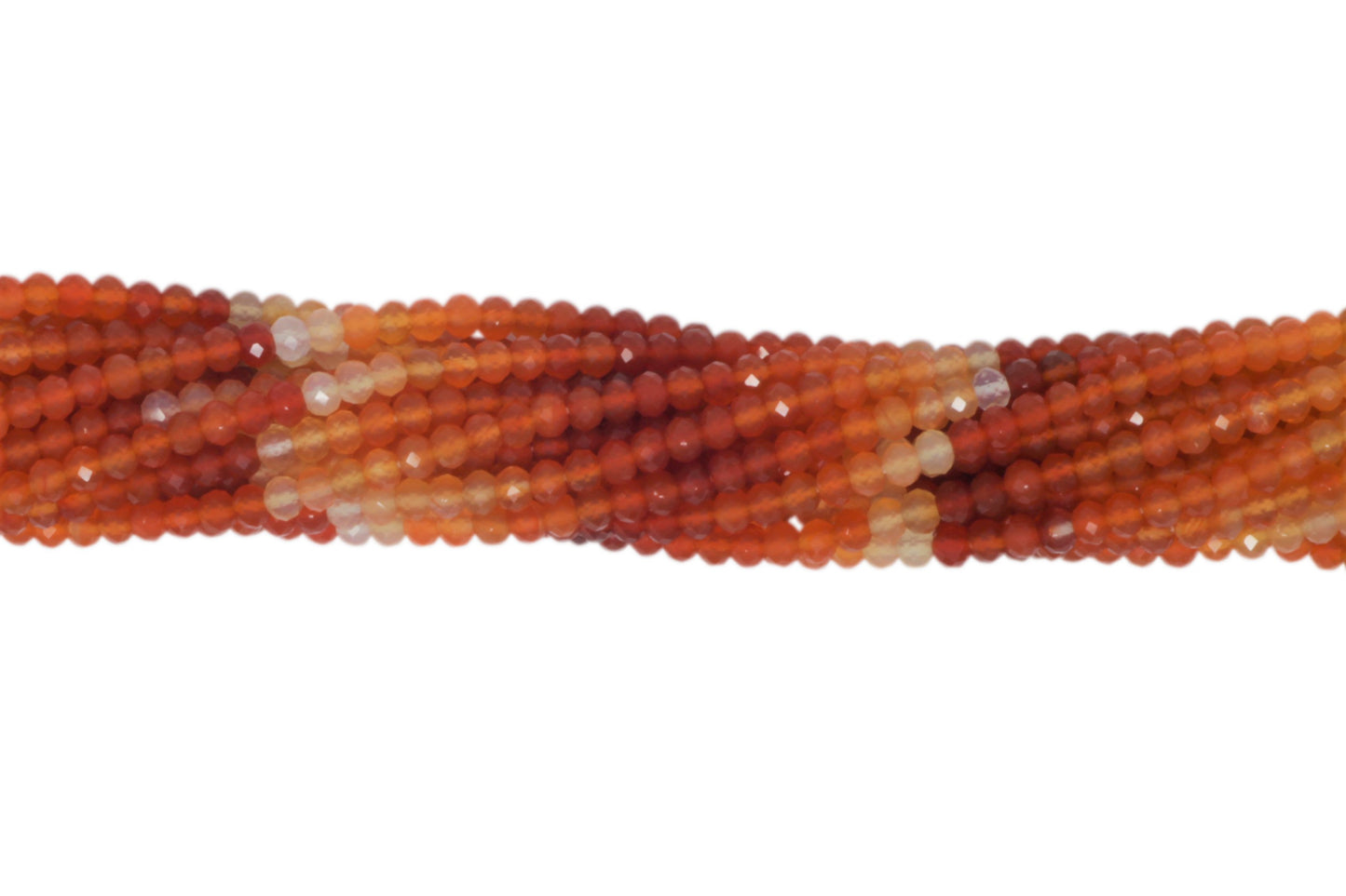 Ombre Carnelian 3.5mm Faceted Rondelles