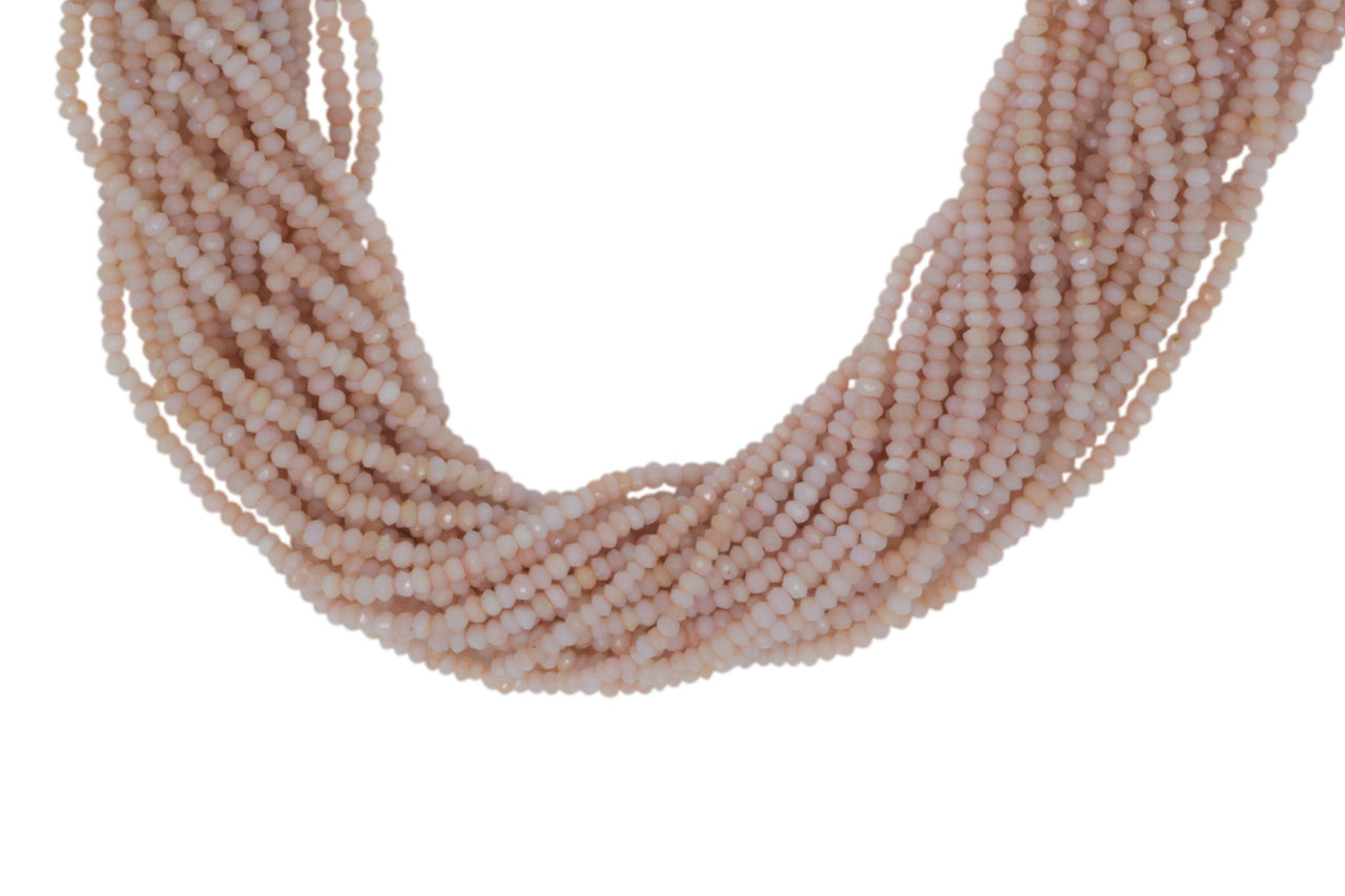 Light Pink Opal 3mm Faceted Rondelles