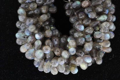Blue Labradorite 12x7mm Faceted Teardrop Briolettes