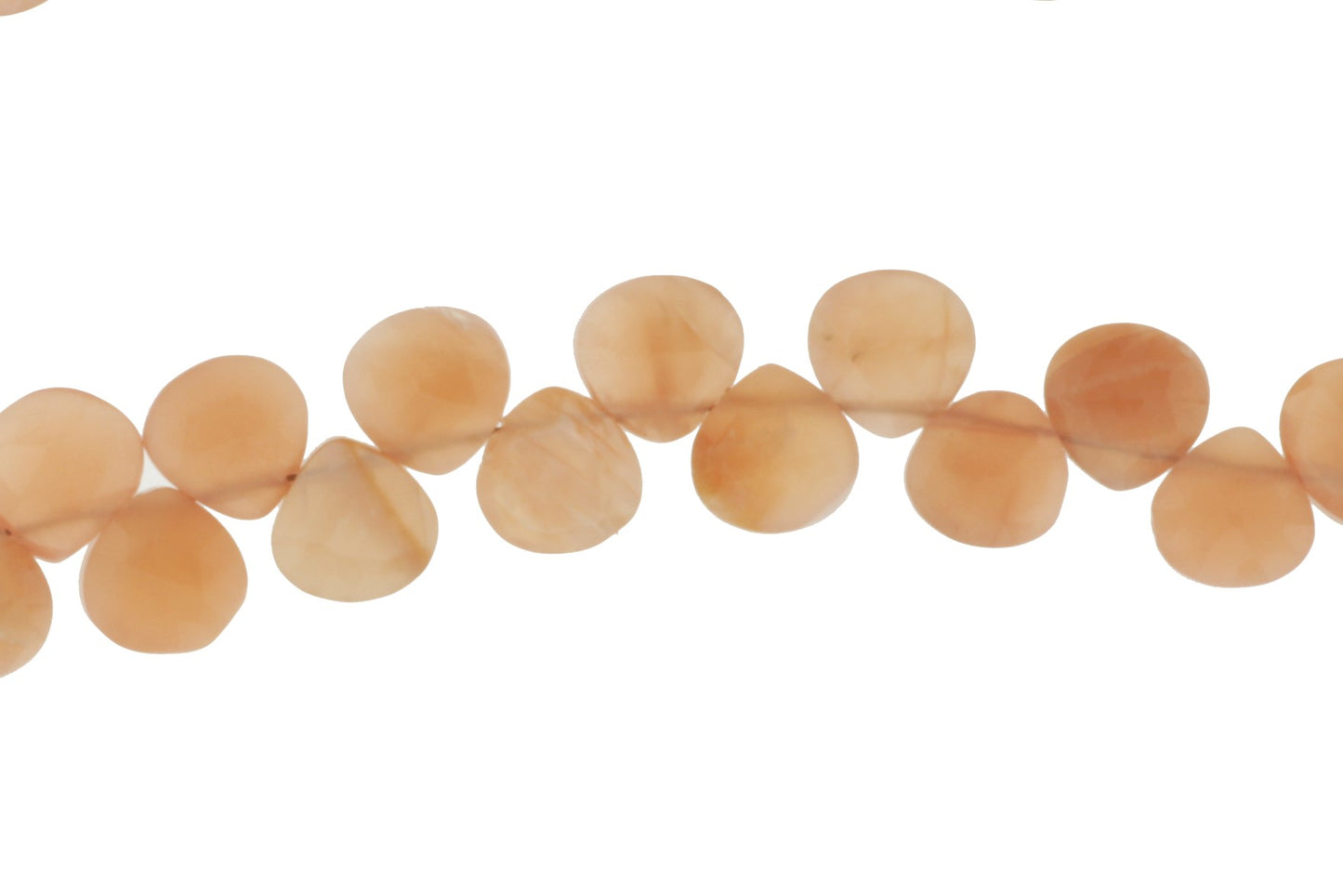 Peach Moonstone 7mm Faceted Heart Shaped Briolettes