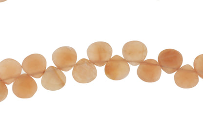 Peach Moonstone 7mm Faceted Heart Shaped Briolettes