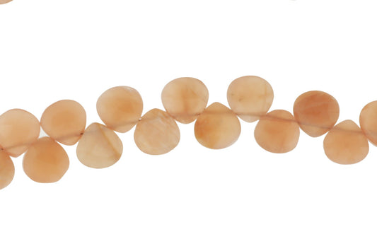 Peach Moonstone 7mm Faceted Heart Shaped Briolettes