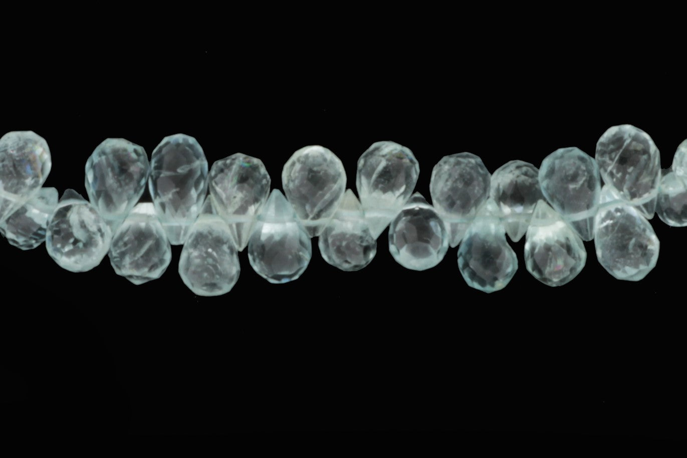 Blue Aquamarine 6x4mm Faceted Teardrop Briolettes