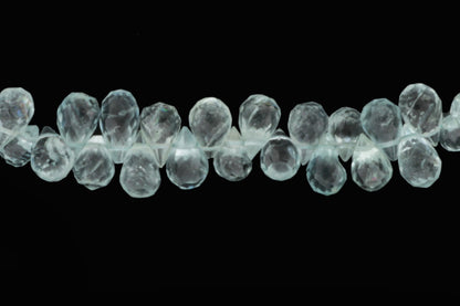 Blue Aquamarine 6x4mm Faceted Teardrop Briolettes