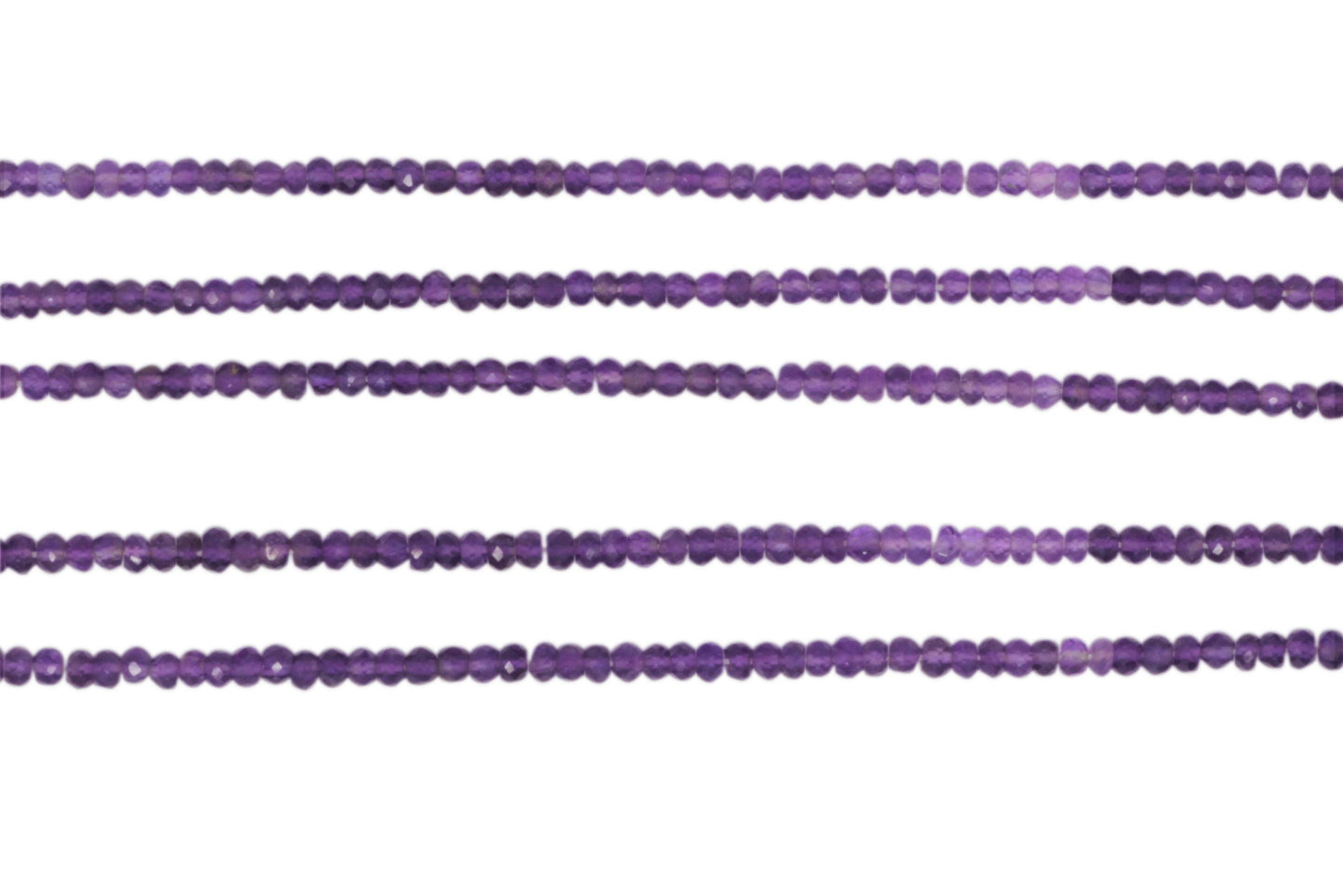 Ombre Amethyst 3.5mm Faceted Rondelles