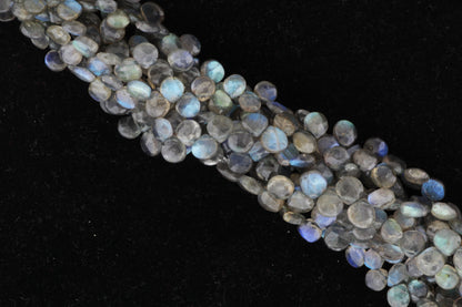 Blue Labradorite 6mm Faceted Heart Shaped Briolettes