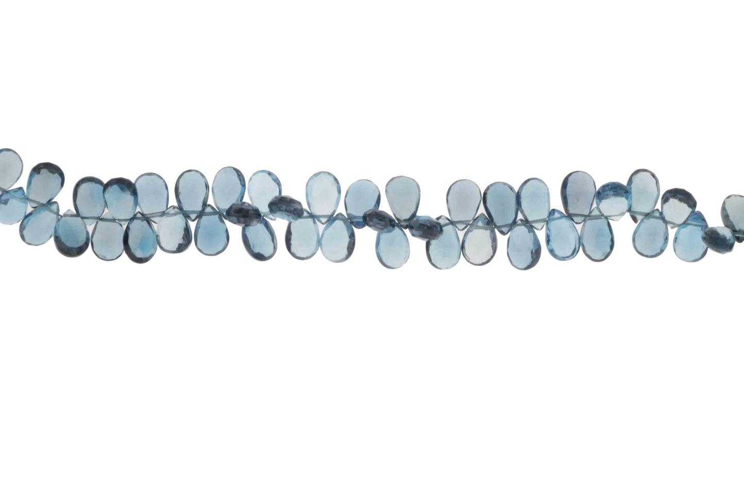 London Blue Topaz 9x5mm Faceted Pear Shaped Briolettes