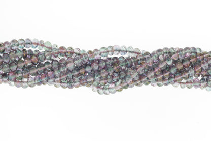 Coated Rainbow Quartz 6mm Faceted Rondelles