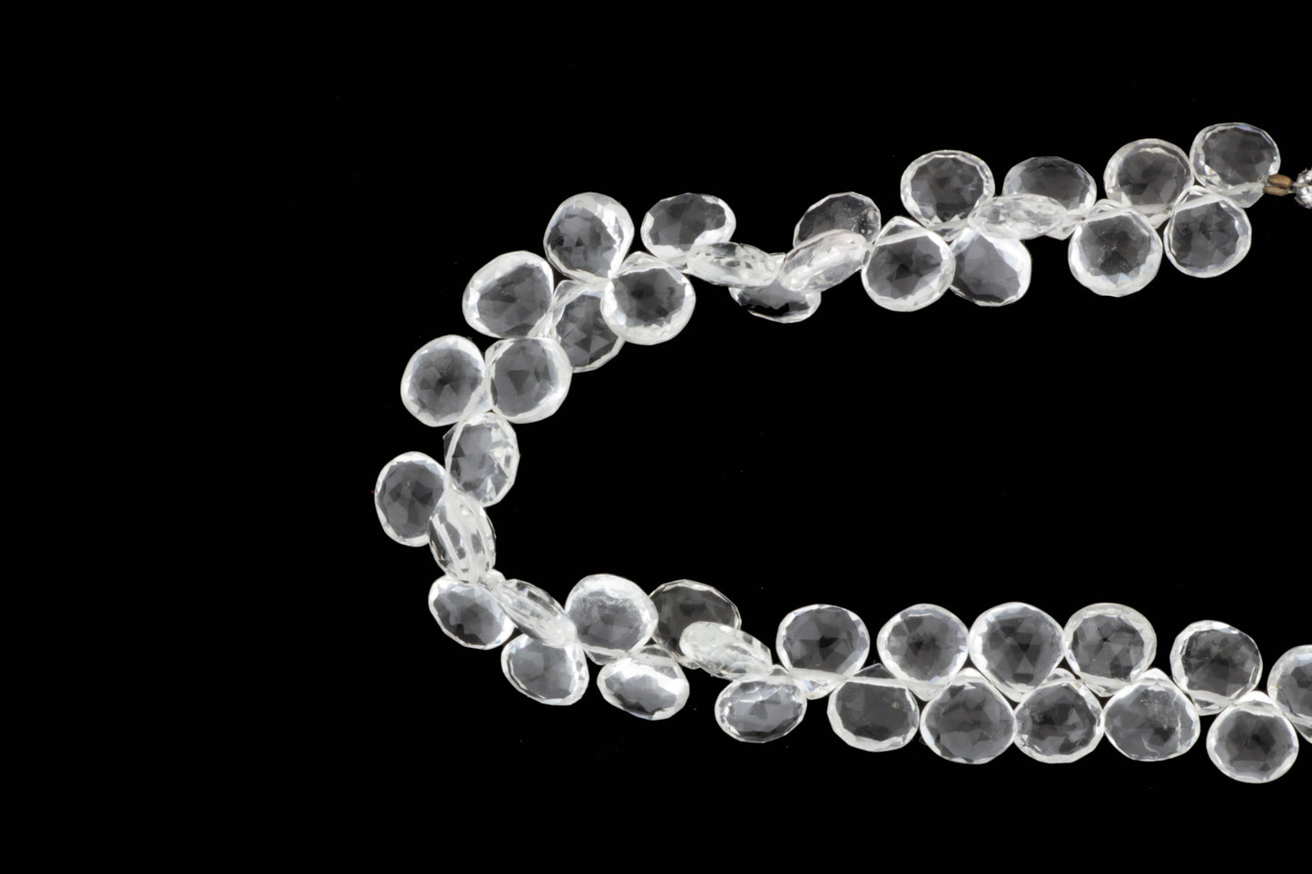 Clear Rock Crystal Quartz 8mm Faceted Heart Shaped Briolettes