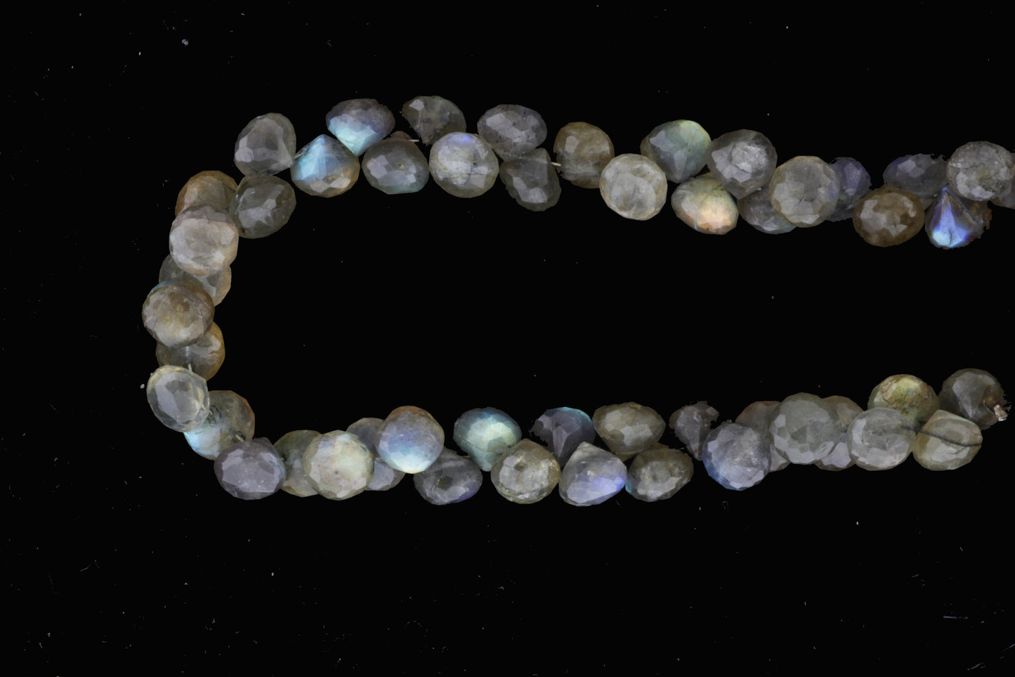 Blue Labradorite 8mm Faceted Onion Shaped Briolettes