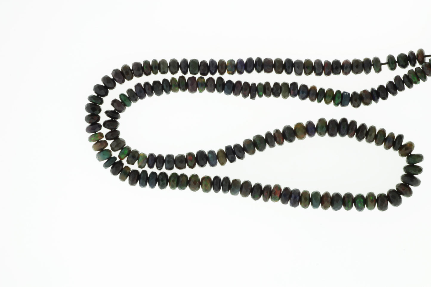 Black Ethiopian Opal 4mm Faceted Rondelles