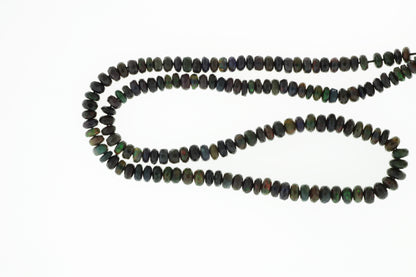 Black Ethiopian Opal 4mm Faceted Rondelles