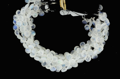 Blue Rainbow Moonstone 7mm Faceted Heart Shaped Briolettes