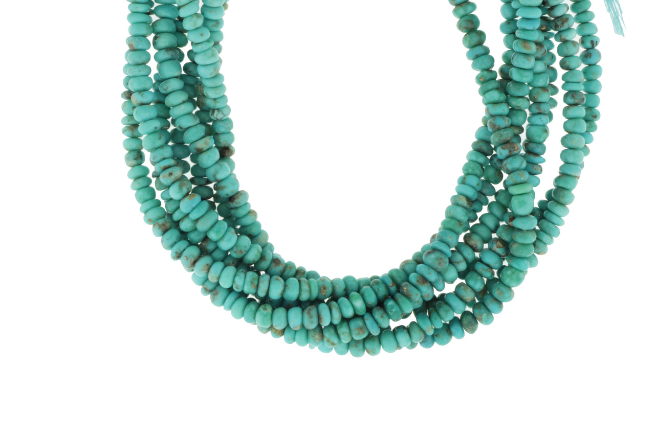Natural Blue Turquoise 4.5mm Smooth Rondelles
