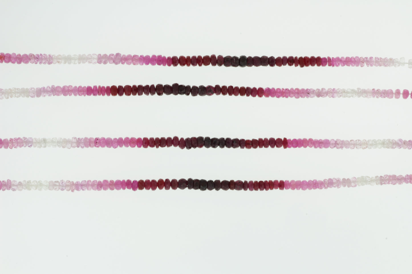 Ombre Red and Pink Ruby 2.5mm Faceted Rondelles