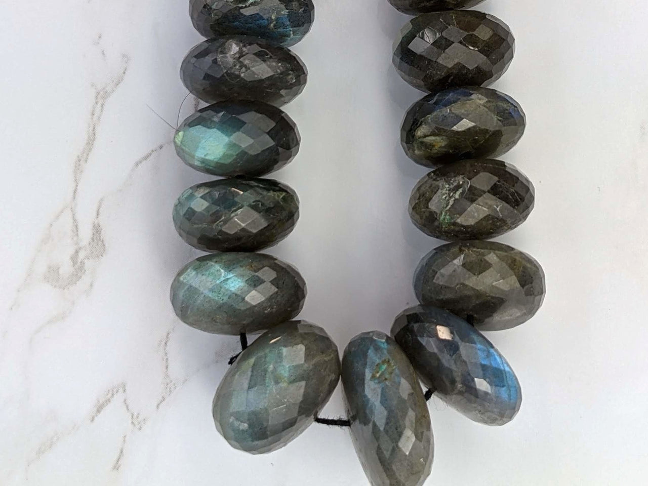 AA Blue Labradorite 14mm Faceted Rondelles
