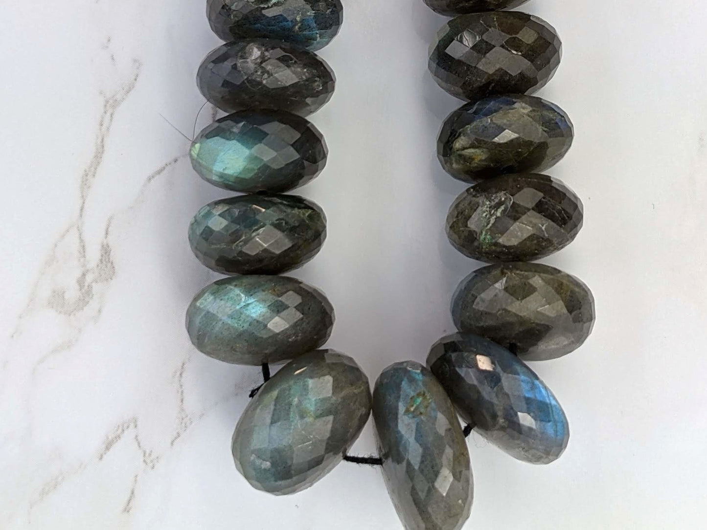 AA Blue Labradorite 14mm Faceted Rondelles