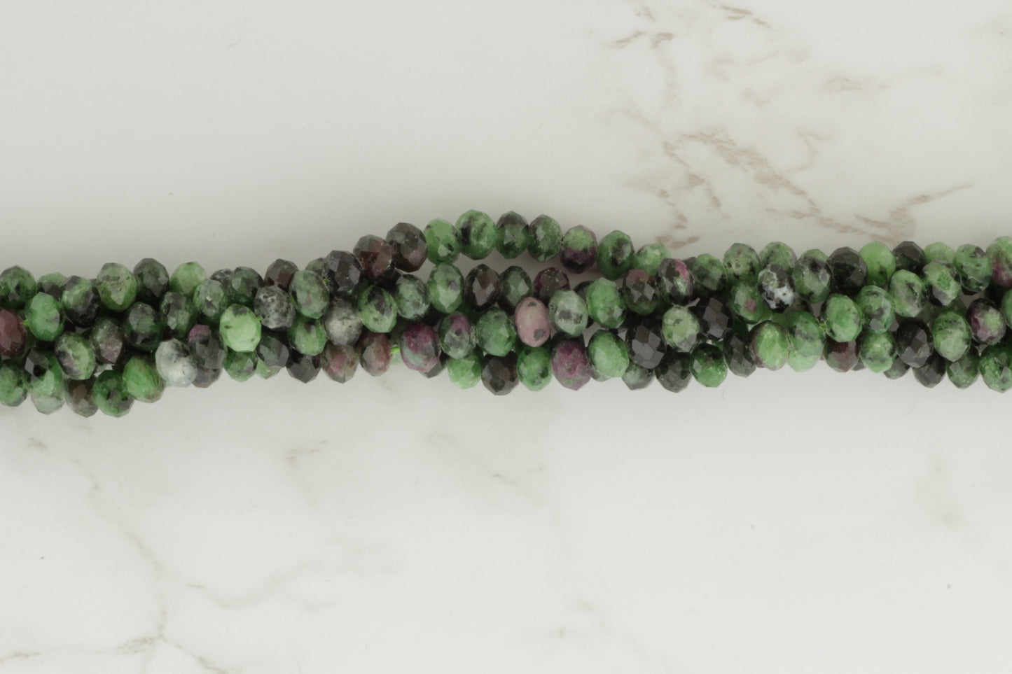Green and Red Ruby Zoisite 5mm Faceted Rondelles