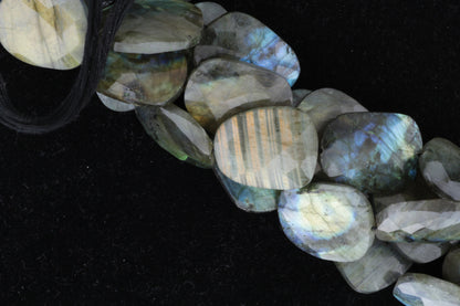 Blue Labradorite 30x20mm Faceted Slices